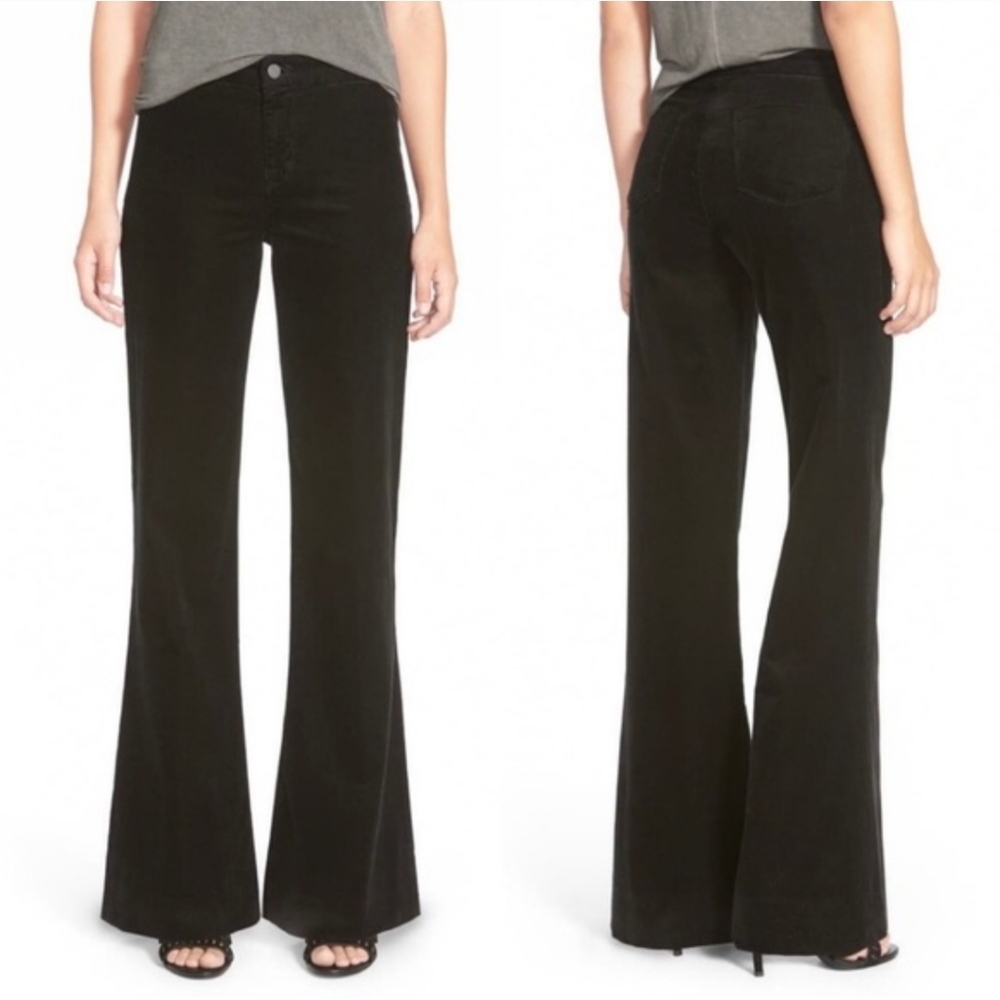 J Brand Tailored Flare High Rise Black Corduroy Size 27